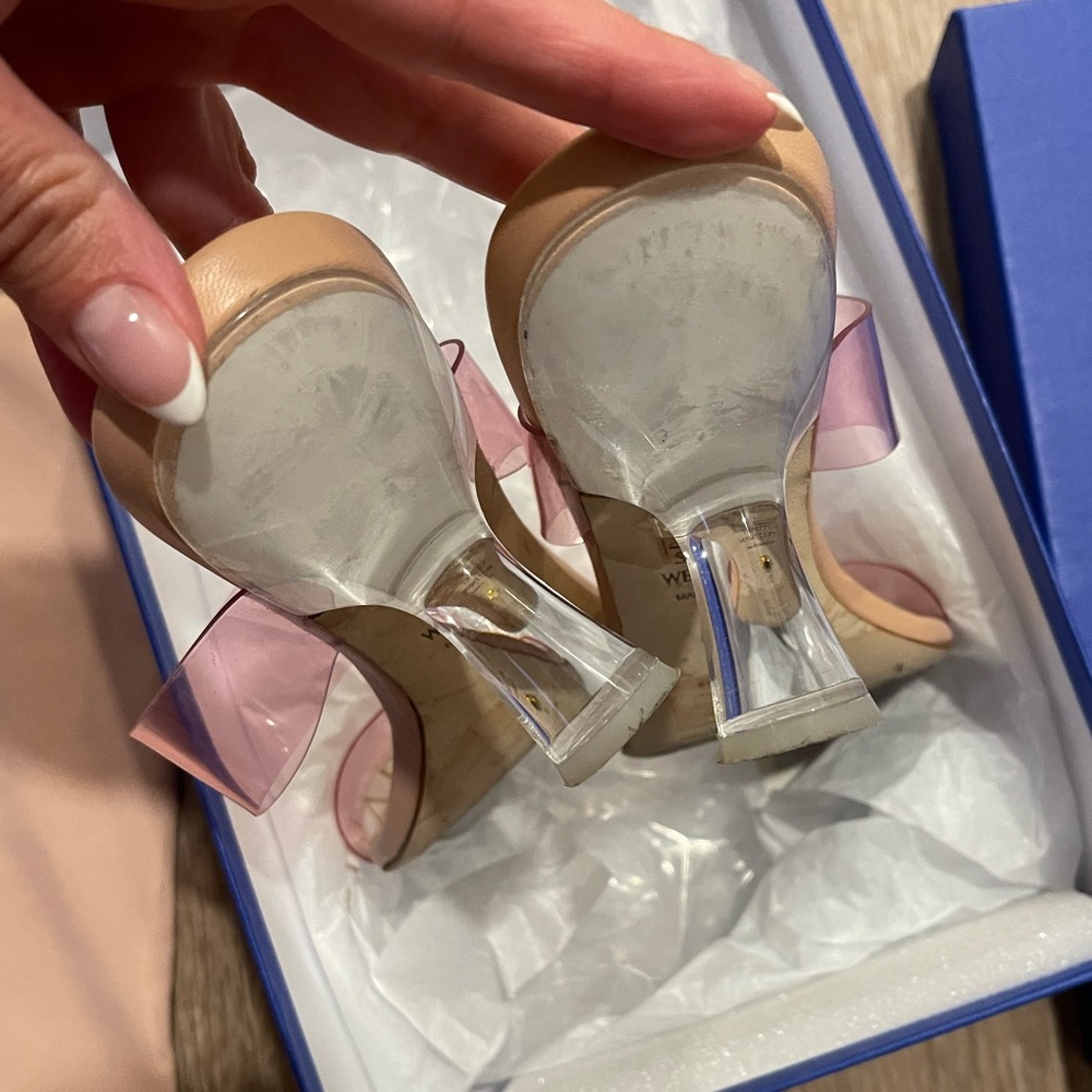 Excellent Condition Stuart Weitzman Kristal Clear Sandals - Picture 5 of 8